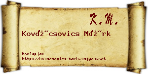 Kovácsovics Márk névjegykártya